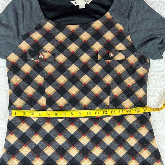 Yumi preppy plaid a line dress in brown and grey, size 8 or 10 - Picture 6 of 9